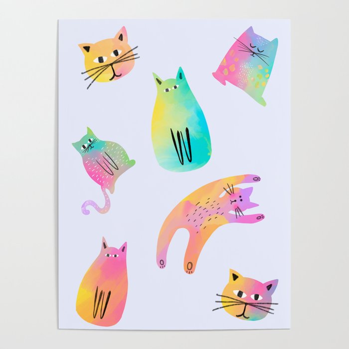 Rainbow Cats Pastel Poster Gallery Image 4