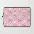 Ribbon Bows and Bunnies in Red, Pink and White Laptop Sleeve Gallery Image 1