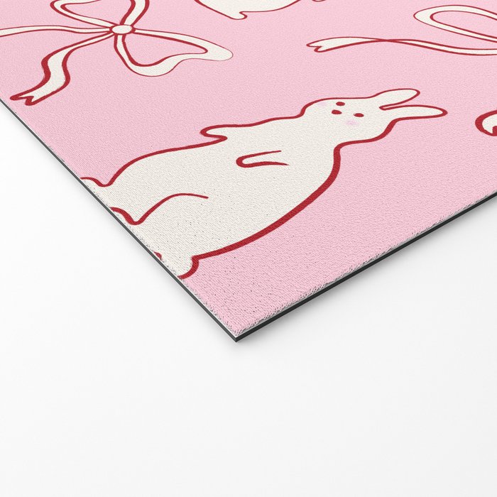 Ribbon Bows and Bunnies in Red, Pink and White Welcome Mat Gallery Image 2