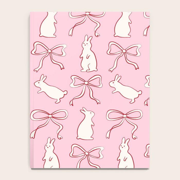 Ribbon Bows and Bunnies in Red, Pink and White Notebook Gallery Image 4