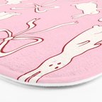 Ribbon Bows and Bunnies in Red, Pink and White Bath Mat Gallery Image 3