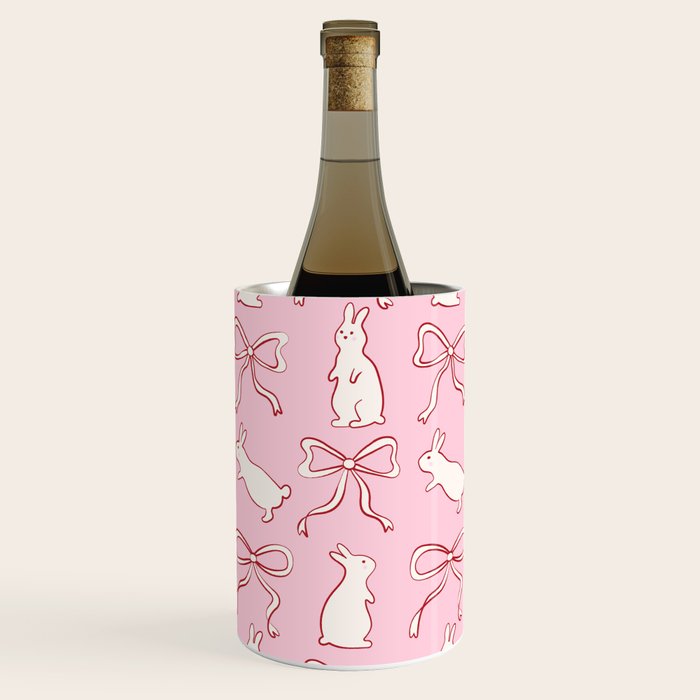 Ribbon Bows and Bunnies in Red, Pink and White Wine Chiller Gallery Image 3