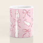 Ribbon Bows and Bunnies in Red, Pink and White Coffee Mug Gallery Image 4