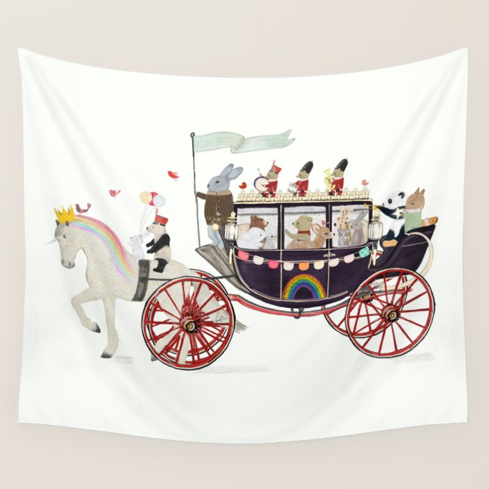 the rainbow carriage Wall Tapestry Gallery Image 1