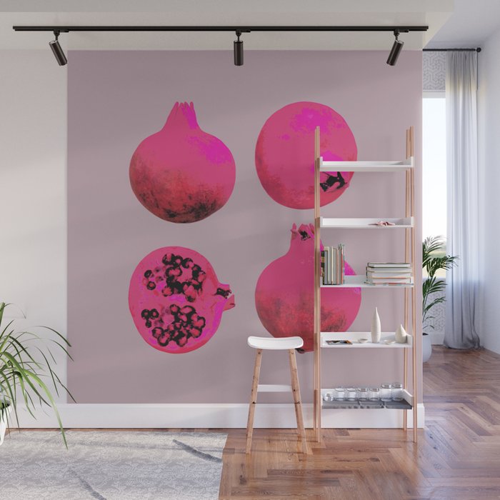 Pomegranates(Pink) Wall Mural Gallery Image 1