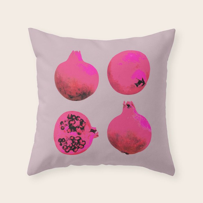 Pomegranates(Pink) Throw Pillow Gallery Image 6