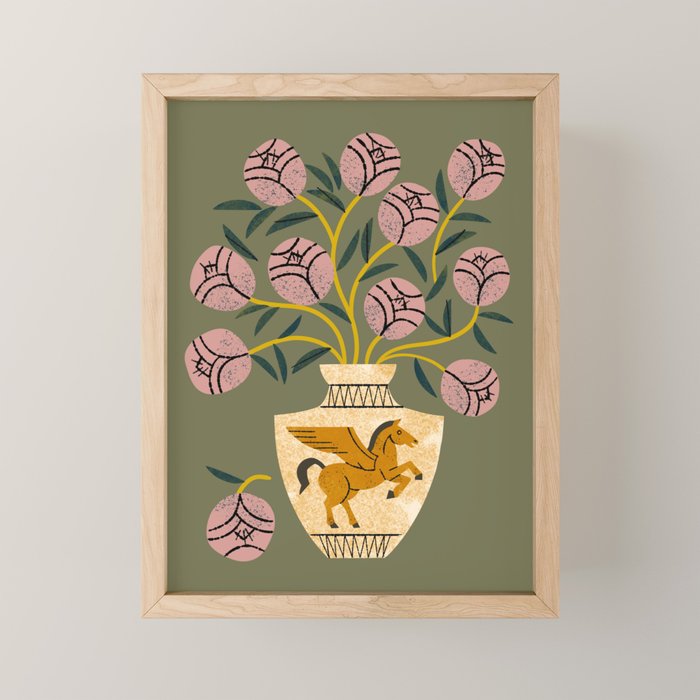 Pegasus Vase Bouquet Mini Art Print Gallery Image 1