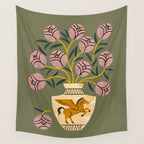 Pegasus Vase Bouquet Wall Tapestry Gallery Image 4