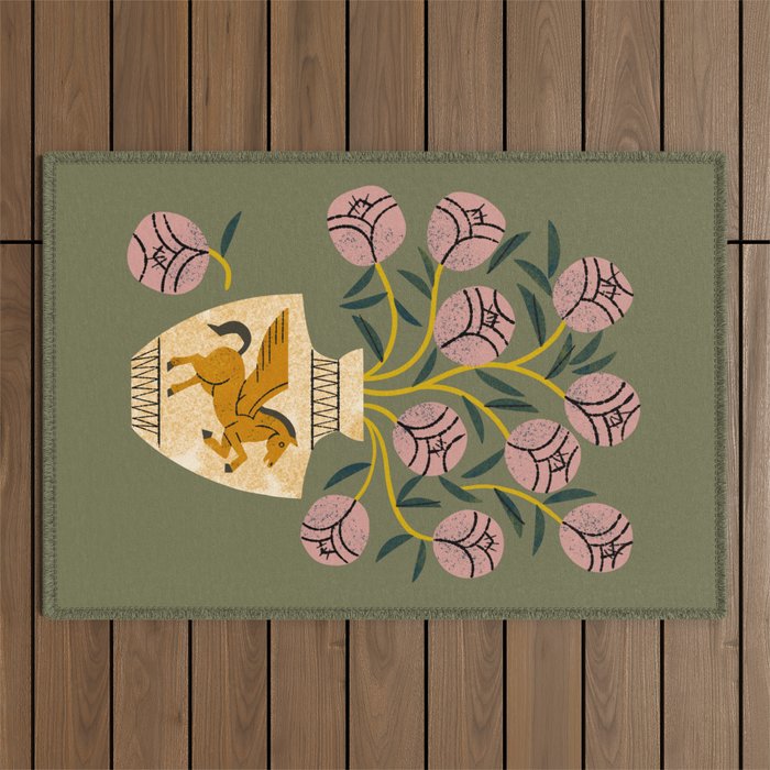 Pegasus Vase Bouquet Outdoor Rug Gallery Image 1