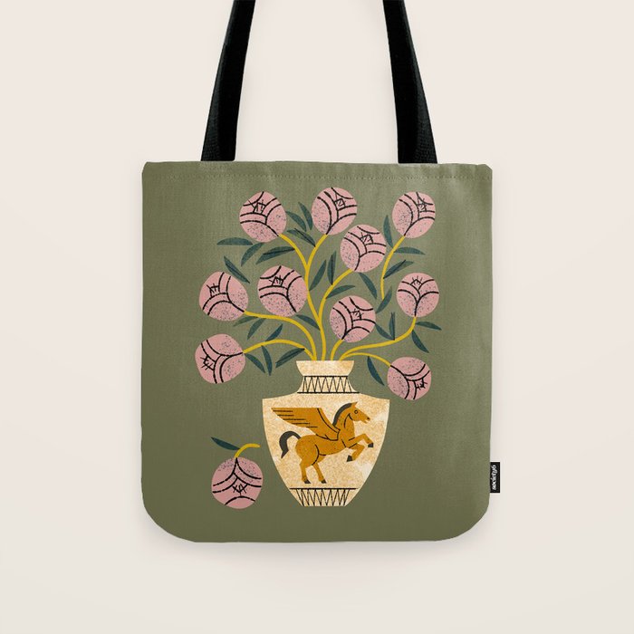 Pegasus Vase Bouquet Tote Bag Gallery Image 1