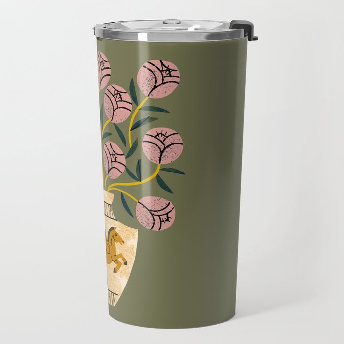 Pegasus Vase Bouquet Travel Mug Gallery Image 2