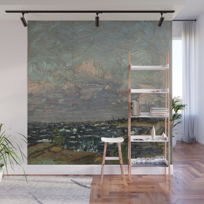 Tom Thomson Windy Day- Rough Weather in the Islands 1914. Canadian Landscape Artist Wall Mural Gallery Image 1