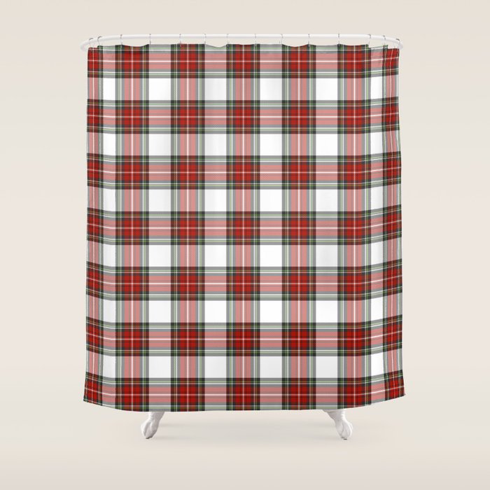 Christmas Tartan Plaid Shower Curtain Gallery Image 1