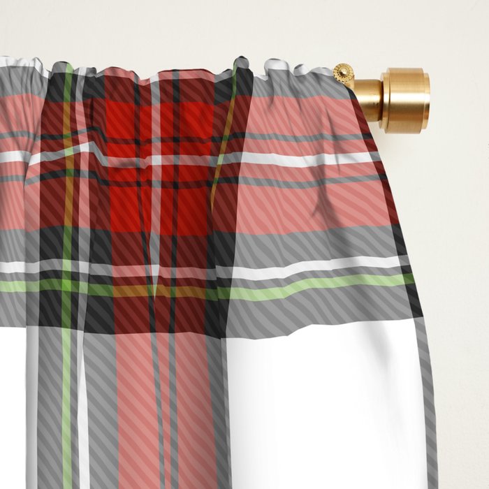 Christmas Tartan Plaid Window Curtain Gallery Image 2