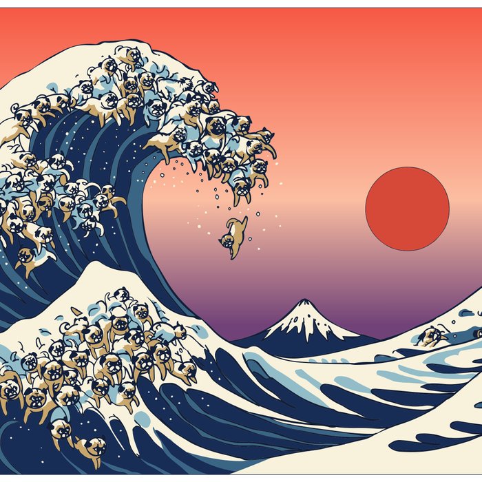 The Great Wave of Pug Coffee Mug Gallery Image 2