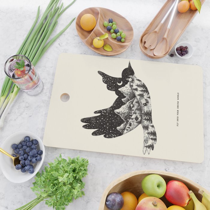 FLY INTO YOUR DREAM WORLD Cutting Board Gallery Image 2