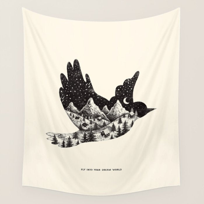 FLY INTO YOUR DREAM WORLD Wall Tapestry Gallery Image 4