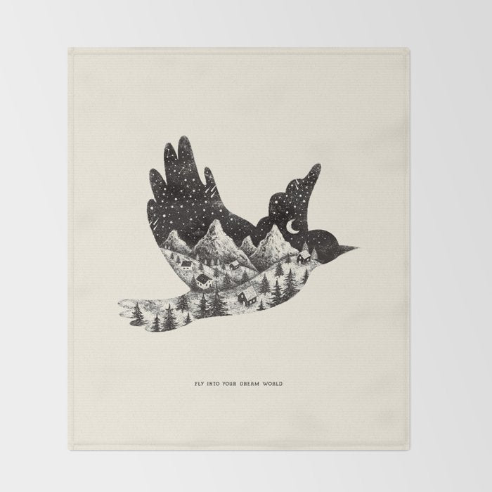 FLY INTO YOUR DREAM WORLD Throw Blanket Gallery Image 2