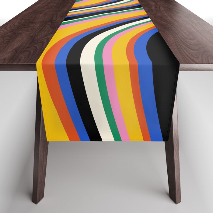 Wavy Stripes XIII - Bold Retro Table Runner Gallery Image 1