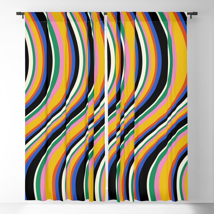 Wavy Stripes XIII - Bold Retro Window Curtain Gallery Image 1