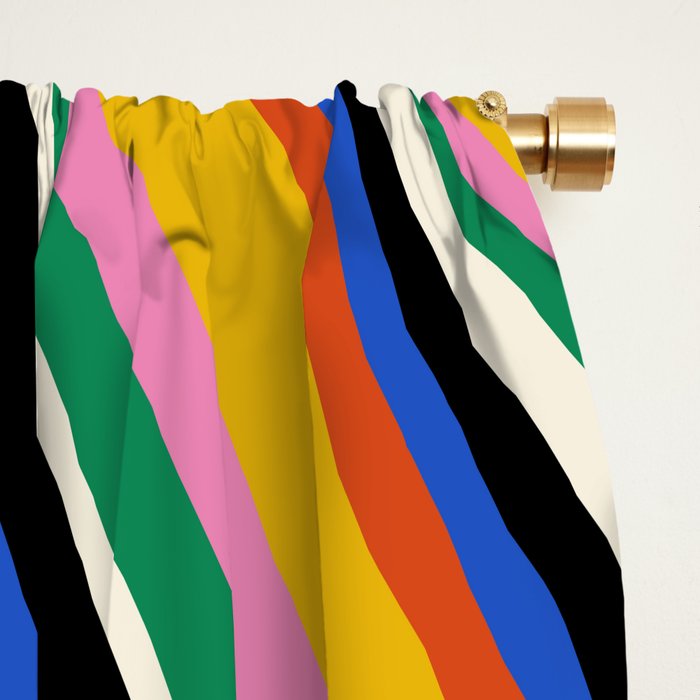 Wavy Stripes XIII - Bold Retro Window Curtain Gallery Image 2