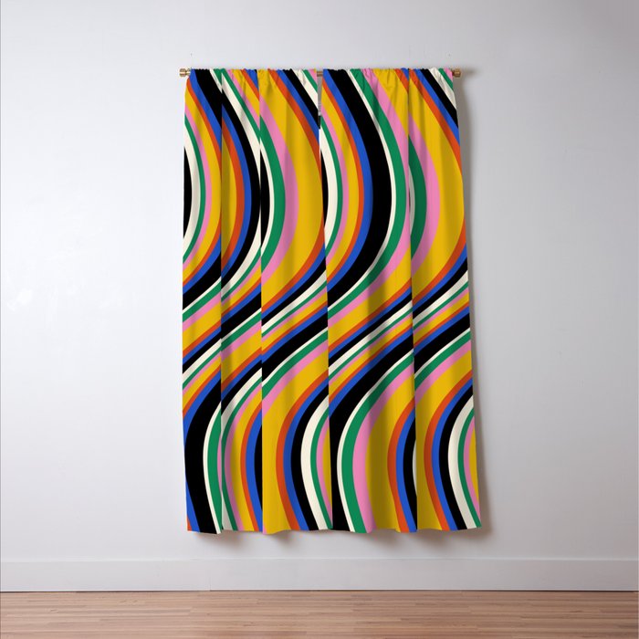 Wavy Stripes XIII - Bold Retro Window Curtain Gallery Image 3