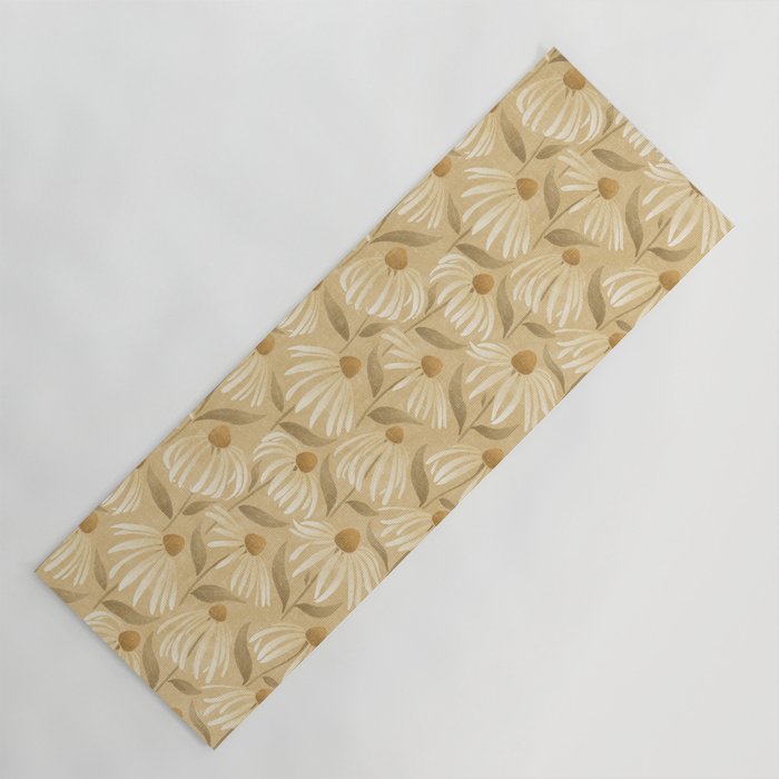 Dancing Daisies - gold Yoga Mat Gallery Image 1