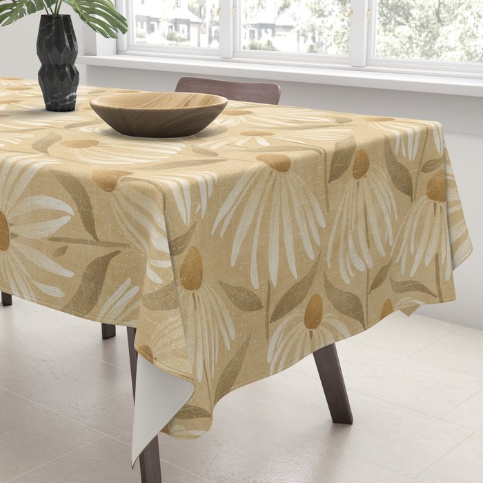 Dancing Daisies - gold Tablecloth Gallery Image 3