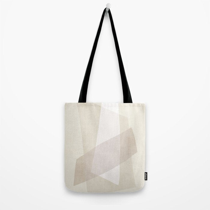 Modern Minimalism White Beige Modern Art Tote Bag Gallery Image 2