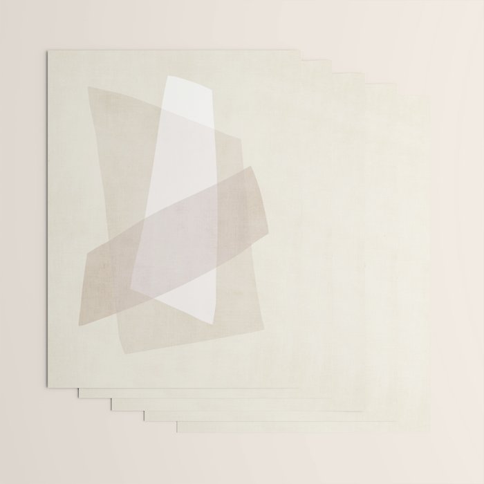 Modern Minimalism White Beige Modern Art Wrapping Paper Gallery Image 3