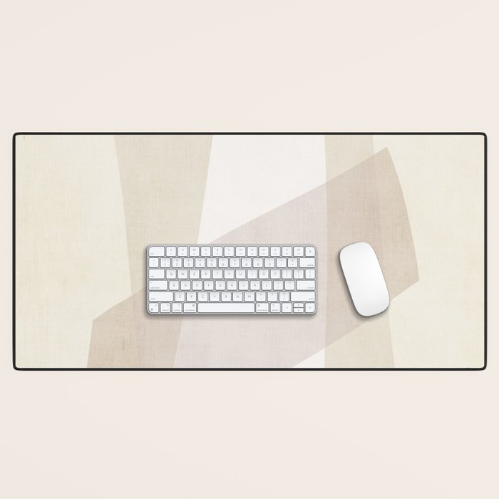 Modern Minimalism White Beige Modern Art Desk Mat Gallery Image 1