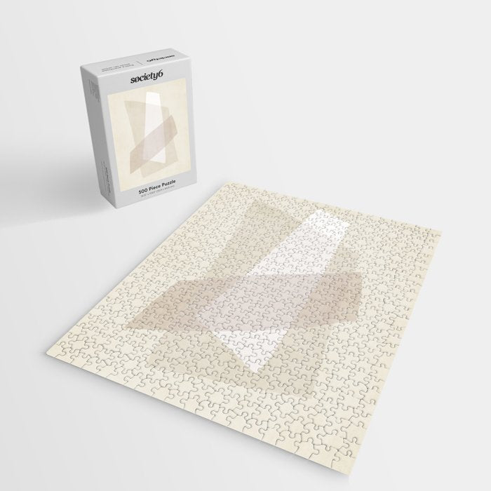 Modern Minimalism White Beige Modern Art Jigsaw Puzzle Gallery Image 2
