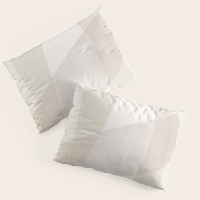 Modern Minimalism White Beige Modern Art Pillow Sham Gallery Image 3