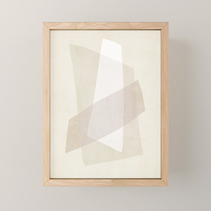 Modern Minimalism White Beige Modern Art Mini Art Print Gallery Image 1