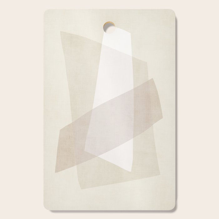 Modern Minimalism White Beige Modern Art Cutting Board Gallery Image 1