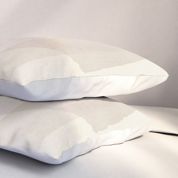 Modern Minimalism White Beige Modern Art Pillow Sham Gallery Image 3