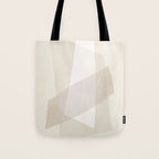 Modern Minimalism White Beige Modern Art Tote Bag Gallery Image 1