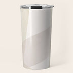 Modern Minimalism White Beige Modern Art Travel Mug Gallery Image 1