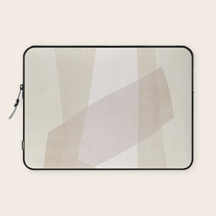 Modern Minimalism White Beige Modern Art Laptop Sleeve Gallery Image 1