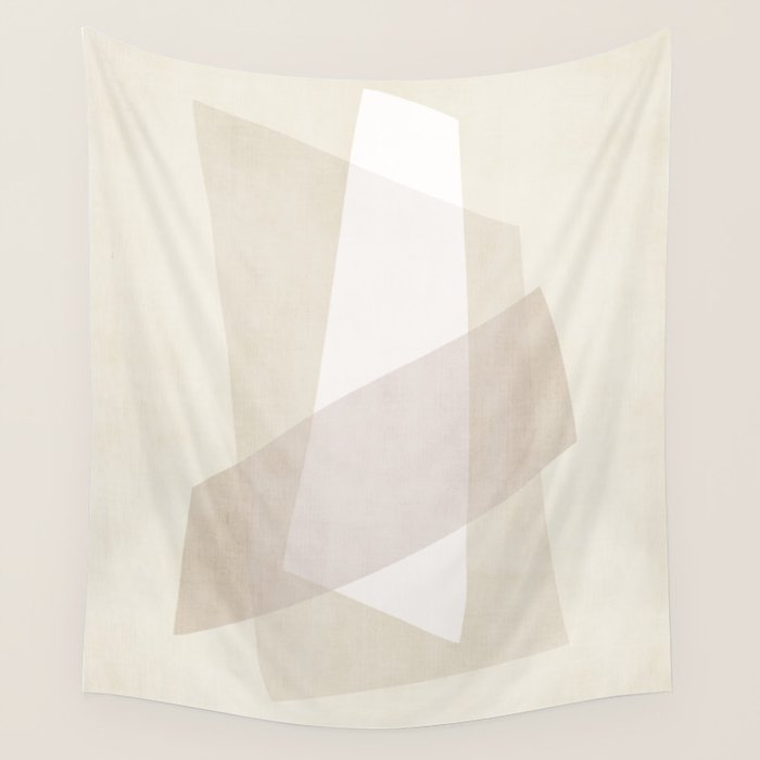 Modern Minimalism White Beige Modern Art Wall Tapestry Gallery Image 1
