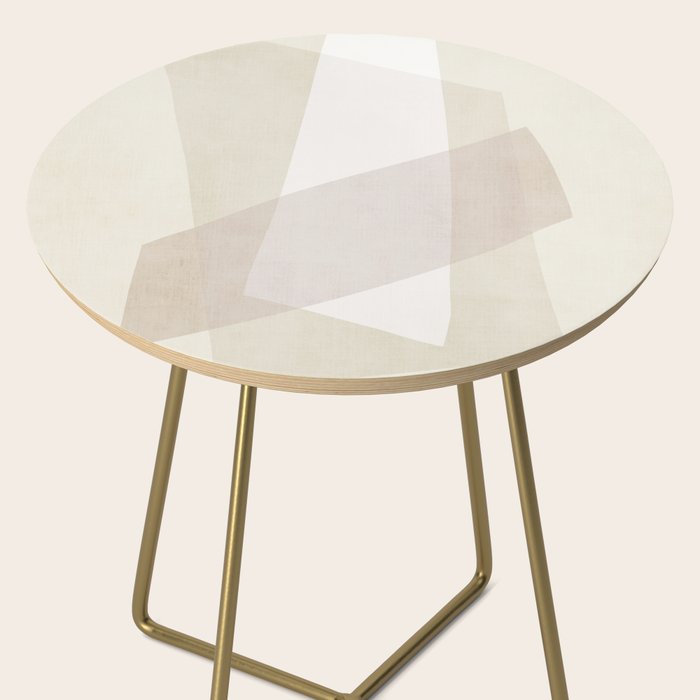 Modern Minimalism White Beige Modern Art Side Table Gallery Image 2