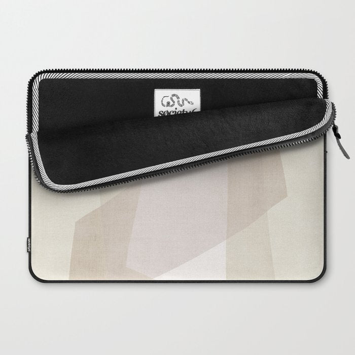 Modern Minimalism White Beige Modern Art Laptop Sleeve Gallery Image 2
