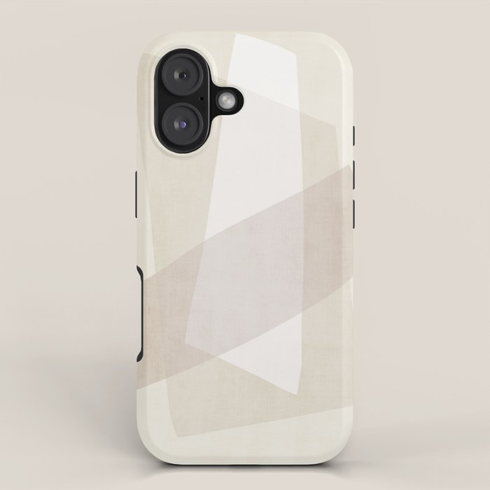 Modern Minimalism White Beige Modern Art iPhone Case Gallery Image 1
