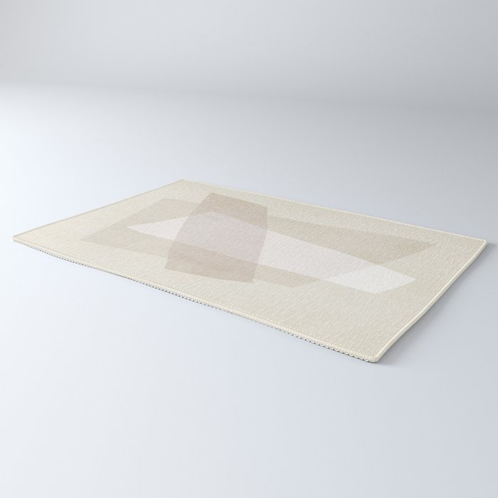 Modern Minimalism White Beige Modern Art Rug Gallery Image 3