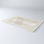 Modern Minimalism White Beige Modern Art Rug Gallery Image 3