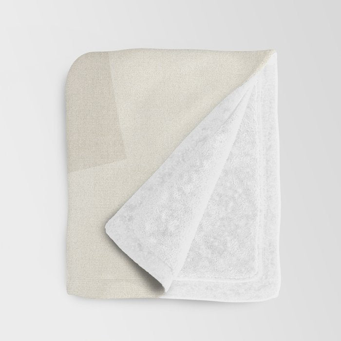 Modern Minimalism White Beige Modern Art Throw Blanket Gallery Image 3
