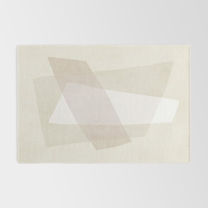 Modern Minimalism White Beige Modern Art Rug Gallery Image 2
