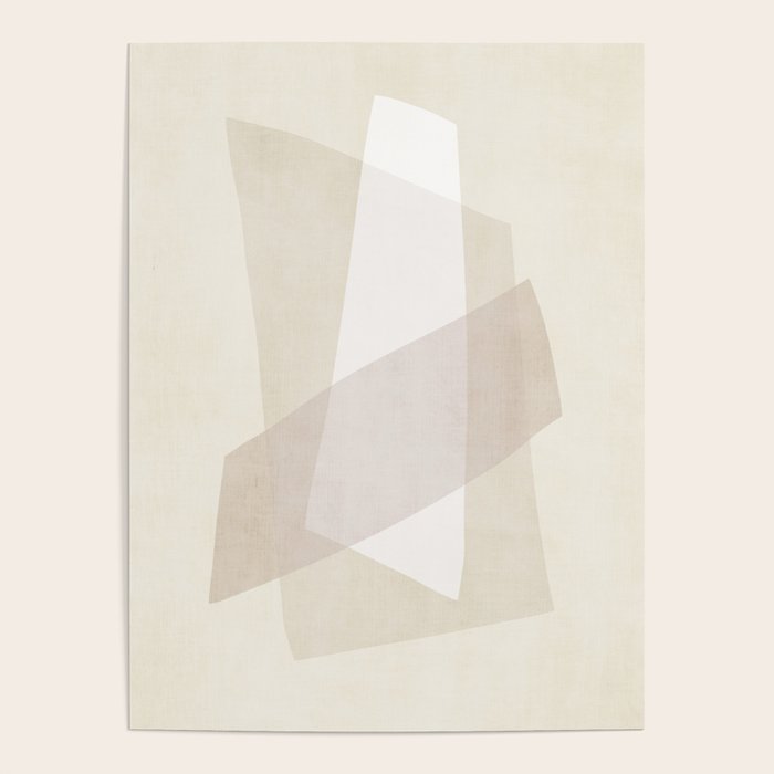 Modern Minimalism White Beige Modern Art Poster Gallery Image 1