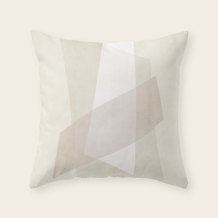 Modern Minimalism White Beige Modern Art Throw Pillow Gallery Image 6