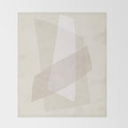 Modern Minimalism White Beige Modern Art Throw Blanket Gallery Image 2